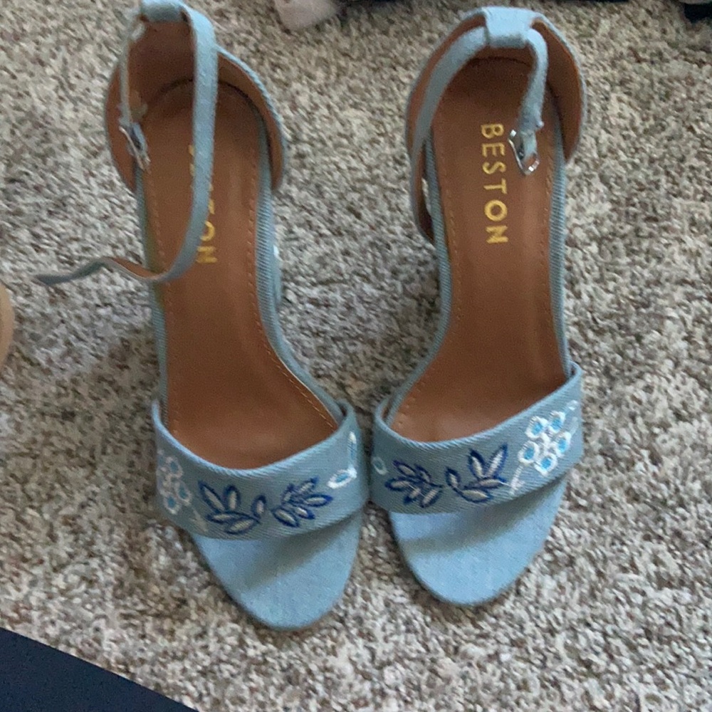 Beston Denim Heels